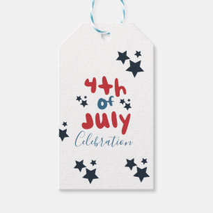 4. Juli Sterne BBQ-Party Handlettering Geschenkanhänger