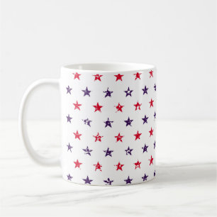 4. Juli Sterne Grunge Abstract Nahtloses Muster Kaffeetasse
