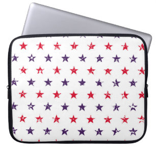 4. Juli Sterne Grunge Abstract Nahtloses Muster Laptopschutzhülle