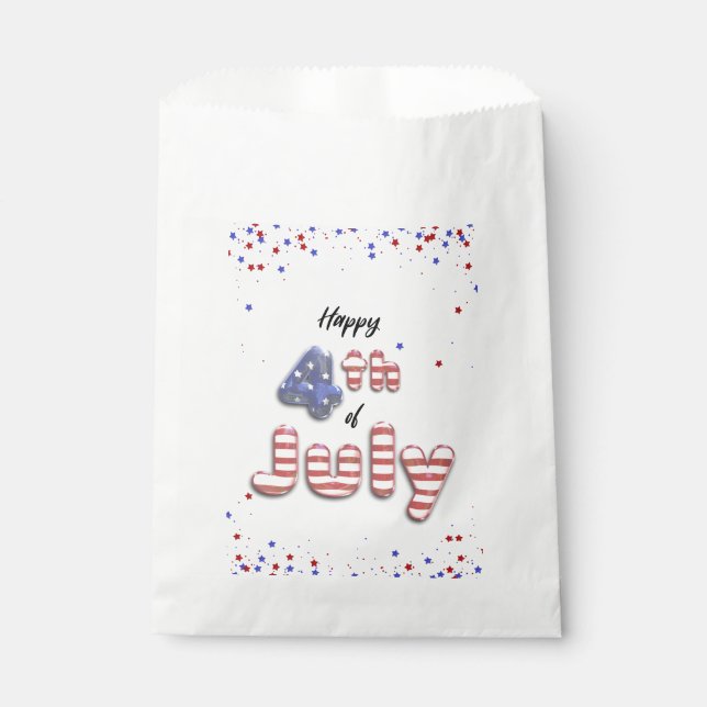 4. Juli Sterne Streifen Foil Balloons Geschenktütchen (Vorderseite)
