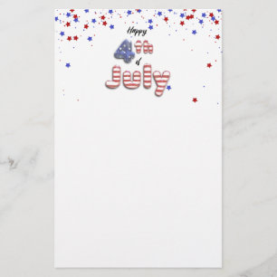 4. Juli - Sterne Treppenstreifen Foil Balloons Briefpapier