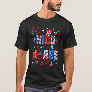 4. Juli Stethoskop für Frauen Patriotischer Nicu T-Shirt