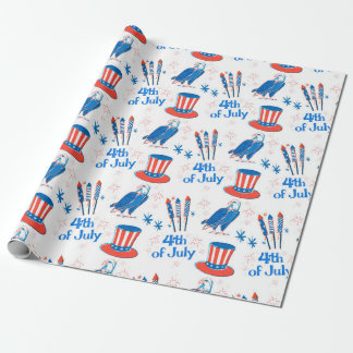 4. Juli Stickers Muster Geschenkpapier