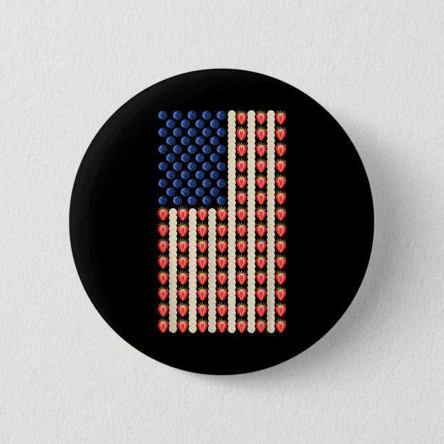 4. Juli Strawberry Jello Usa Flag Cake Men Wom Button (Vorderseite)