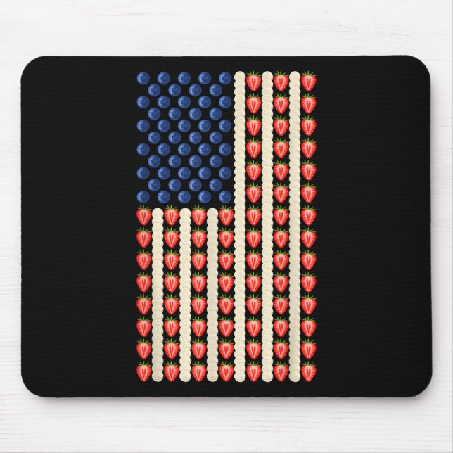 4. Juli Strawberry Jello Usa Flag Cake Men Wom Mousepad (Vorne)