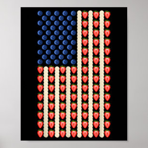 4. Juli Strawberry Jello Usa Flag Cake Men Wom Poster