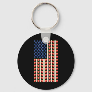4. Juli Strawberry Jello Usa Flag Cake Men Wom Schlüsselanhänger