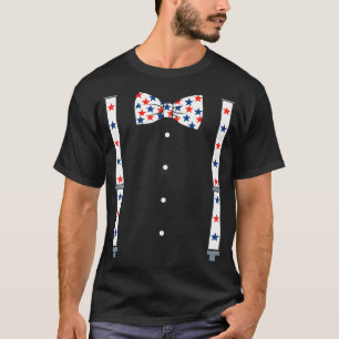 4. Juli Suspenders und Stars Bow Krawatte Boys T-Shirt
