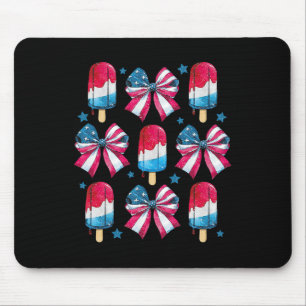 4. Juli Süße Eisstiele Schleifen Patriotische Frau Mousepad