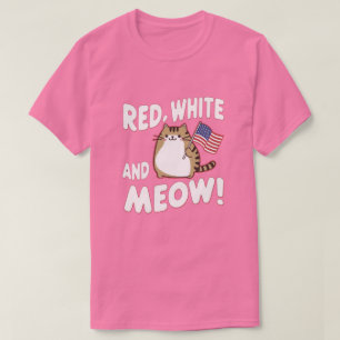 4. Juli, süße Katze, die die Flagge eines Menschen T-Shirt
