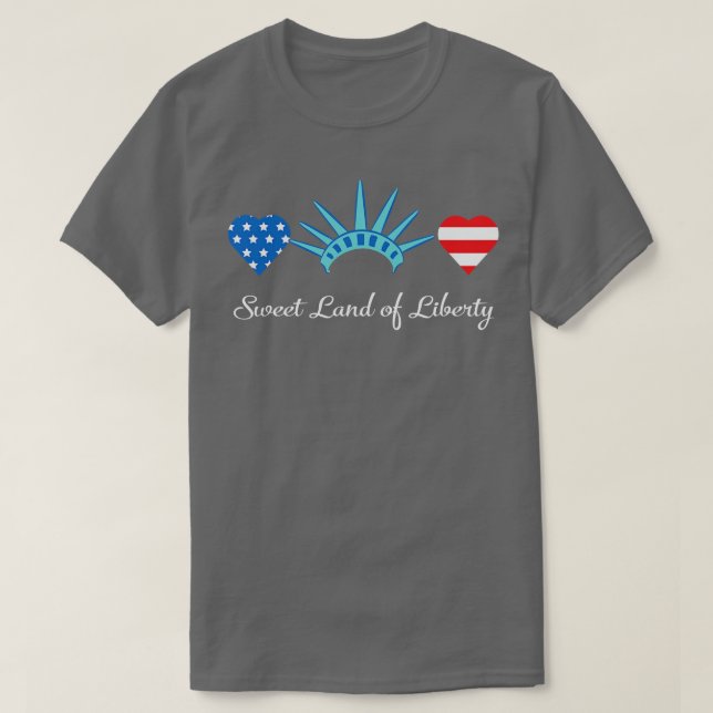 4. Juli Sweet Land der Freiheit T-Shirt (Design vorne)