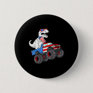 4. Juli T Rex Dino Trex Dinosaur Monster Truck Button