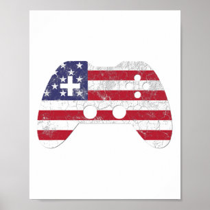 4. Juli T-Shirt Videospiel Gamer Kinder Jungen Män Poster