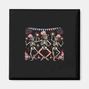 4. Juli tanzende Skelette Funny Patriotic Men Magnet