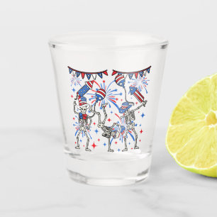 4. Juli Tanzskelette Schnapsglas