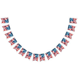 4. Juli Thema Patriotic Bunting Wimpelkette