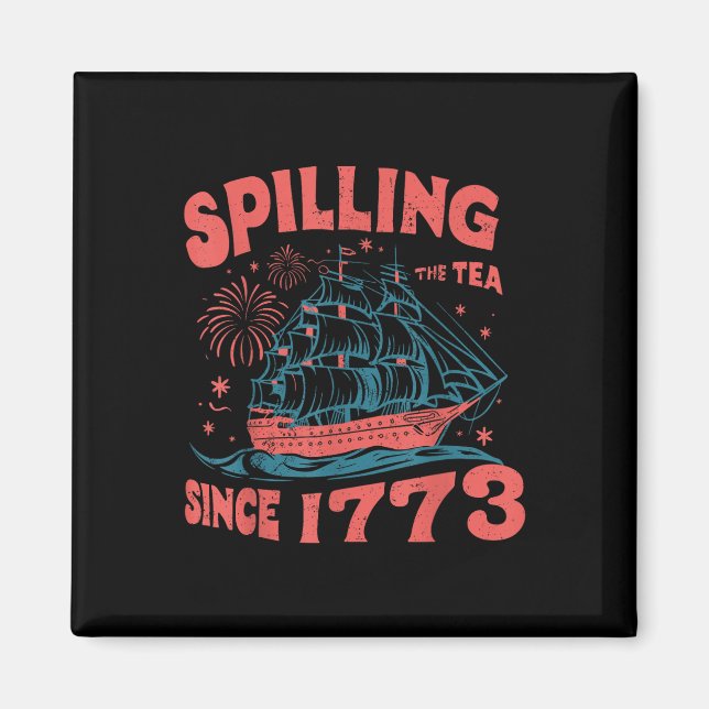 4. Juli Tratschen seit 1773 Lustig Retro Magnet (Vorne)