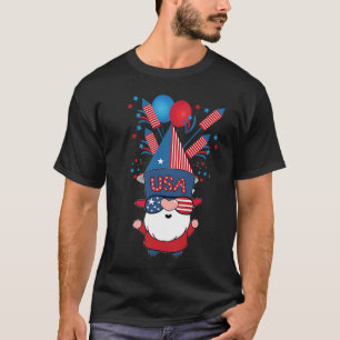 4. Juli Unabhängigkeit Amerikanische Gnome-Sonnenb T-Shirt