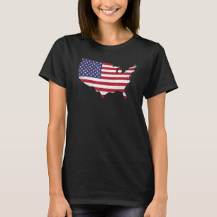4. Juli Unabhängigkeit US-Karte Amerikanische Flag T-Shirt