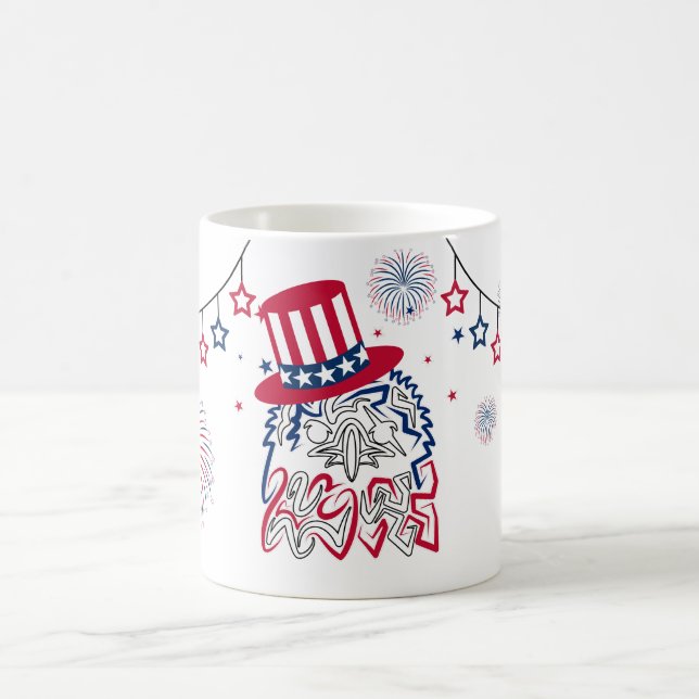 4. Juli Unabhängigkeitstag Amerikanischer Adler Kaffeetasse (Mittel)