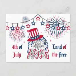 4. Juli Unabhängigkeitstag Amerikanischer Adler Postkarte