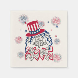 4. Juli Unabhängigkeitstag Amerikanischer Adler Serviette