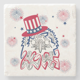 4. Juli Unabhängigkeitstag Amerikanischer Adler Steinuntersetzer