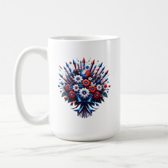 4. Juli Unabhängigkeitstag Bouquet Kaffeetasse (Links)