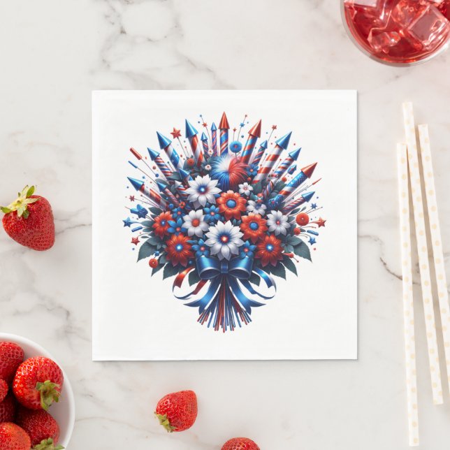 4. Juli Unabhängigkeitstag Bouquet Serviette (Beispiel)