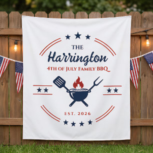4. Juli Unabhängigkeitstag Familien BBQ Wandteppich
