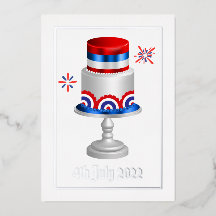 4. Juli Unabhängigkeitstag Foil Holiday Card