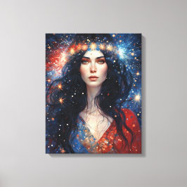 4. Juli Unabhängigkeitstag Frau Red White Blue Leinwanddruck