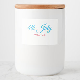 4. Juli Unabhängigkeitstag Name Text individuell Lebensmitteletikett