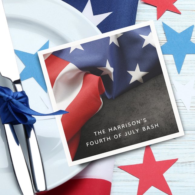4. Juli Unabhängigkeitstag Patriotische Flagge Serviette (4th Of July Independence Day Patriotic Flag Napkins)
