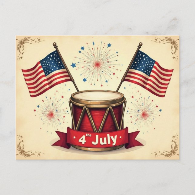 4. Juli, Unabhängigkeitstag, Postkarte (Vorderseite)