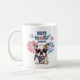 4. Juli Unabhängigkeitstag Red Blue Bulldog Kaffeetasse
