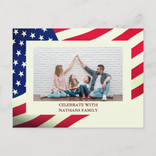 4. Juli Unabhängigkeitstag Red White Blue Foto Feiertagspostkarte