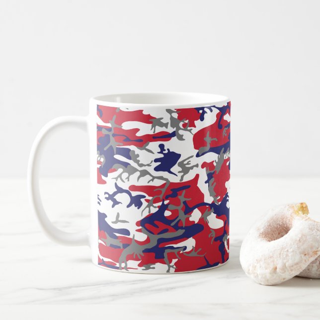 4. Juli, Unabhängigkeitstag, Tarnfarbe Grau Kaffeetasse (Mit Donut)