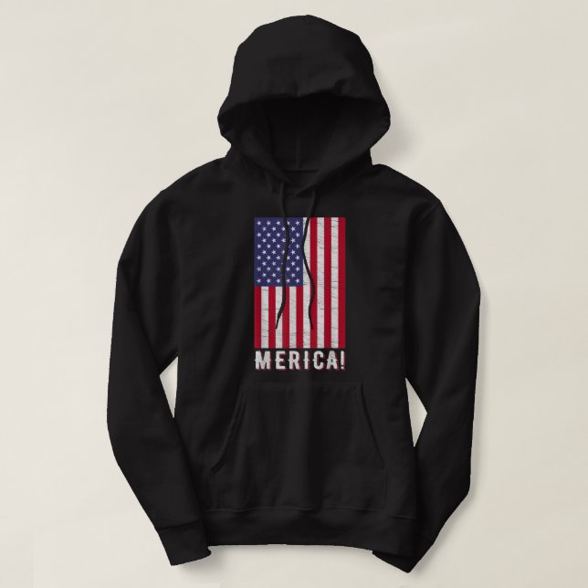 4. Juli Unabhängigkeitstag USA Flag Pat Hoodie (Design vorne)
