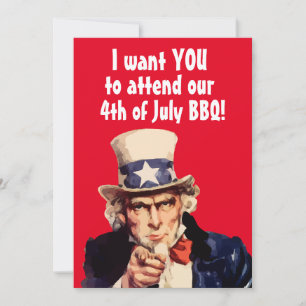 4. JULI UNCLE GLEICHE GRILLEN PARTY CUSTOM Einladu Einladung