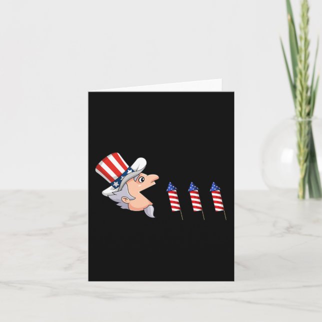4. Juli Uncle Sam American Fireworks Fun Boys Karte (Vorderseite)