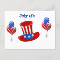 4. Juli Uncle Sam Hat and Balloons