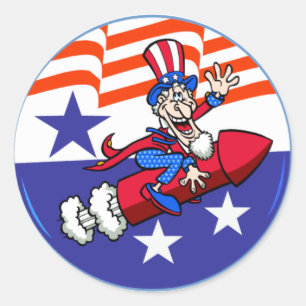 4. Juli Uncle Sam Sticker