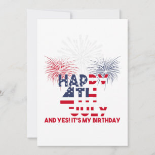 4. Juli und ja, es ist mein Geburtstag Freiheit a Einladung
