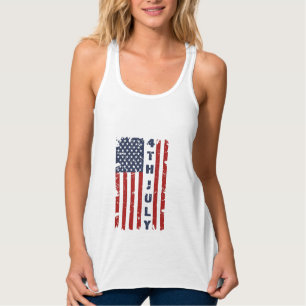 4. Juli und Torn-US-Flagge Tank Top
