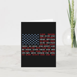 4. Juli US-amerikanische Flagge Alle 50 Staat Name Karte