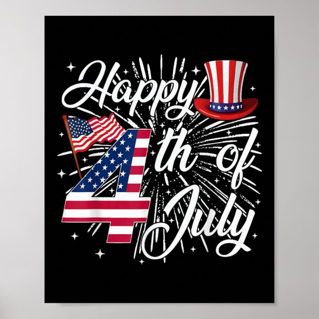 4. Juli US Flag American 4. Juli Ind. Poster (Vorne)