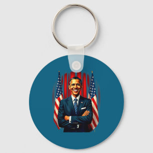4. Juli US-Flagge 44. Präsident Barack Obama T- Schlüsselanhänger