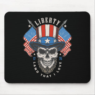 4. Juli US-Flagge America Liberty Skull Mousepad