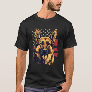 4. Juli US-Flagge Deutscher Schäferhund 1 T-Shirt